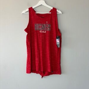 NWT NFL Tampa Bay Buccaneers Womens Red Slub Knit Twist Back Tank Top Medium